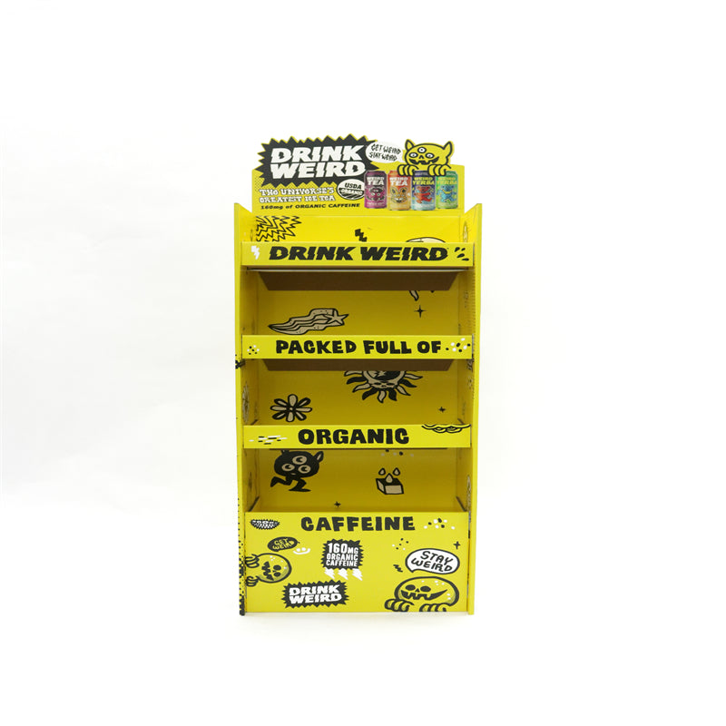 Yellow Beverage Cardboard Display Stand