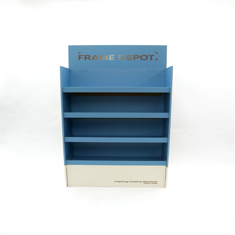 Custom Cardboard Blue Toiletries Display Rack
