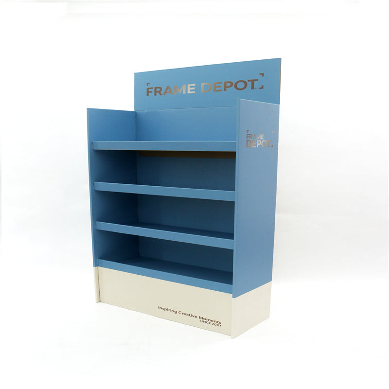 Custom Cardboard Blue Toiletries Display Rack