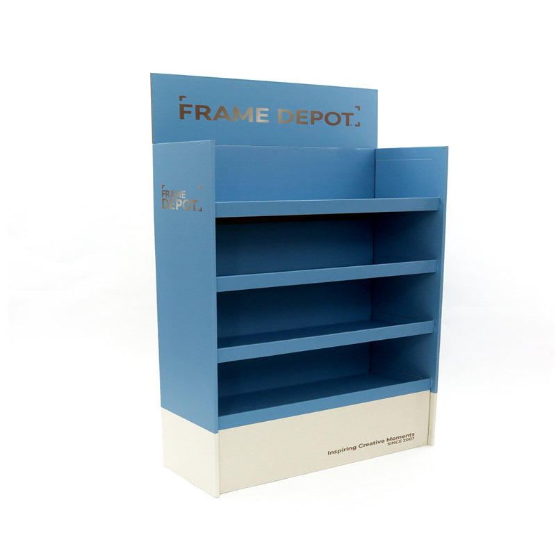 Custom Cardboard Blue Toiletries Display Rack