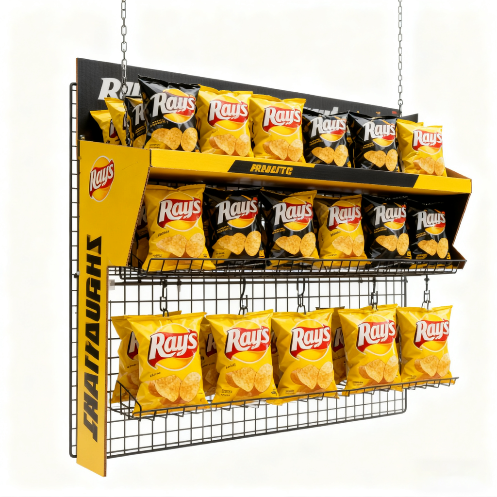 Metal Potato Chip Snack Display Rack