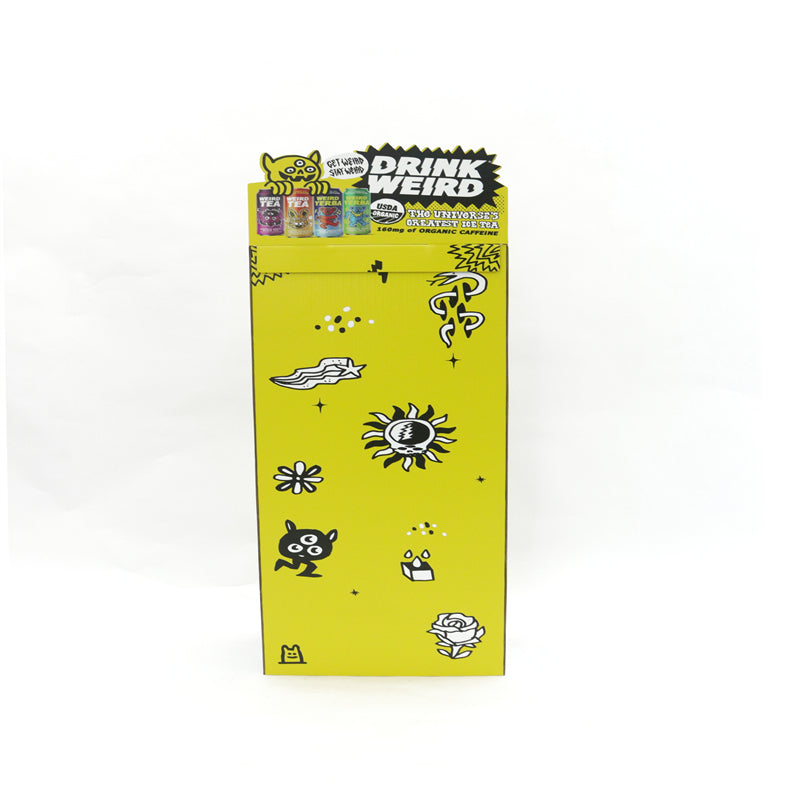 Yellow Beverage Cardboard Display Stand