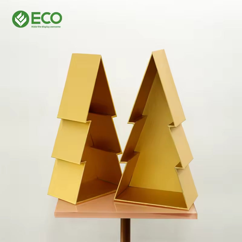 Premium Custom Gold Christmas Tree Gift Box for Holiday Packaging