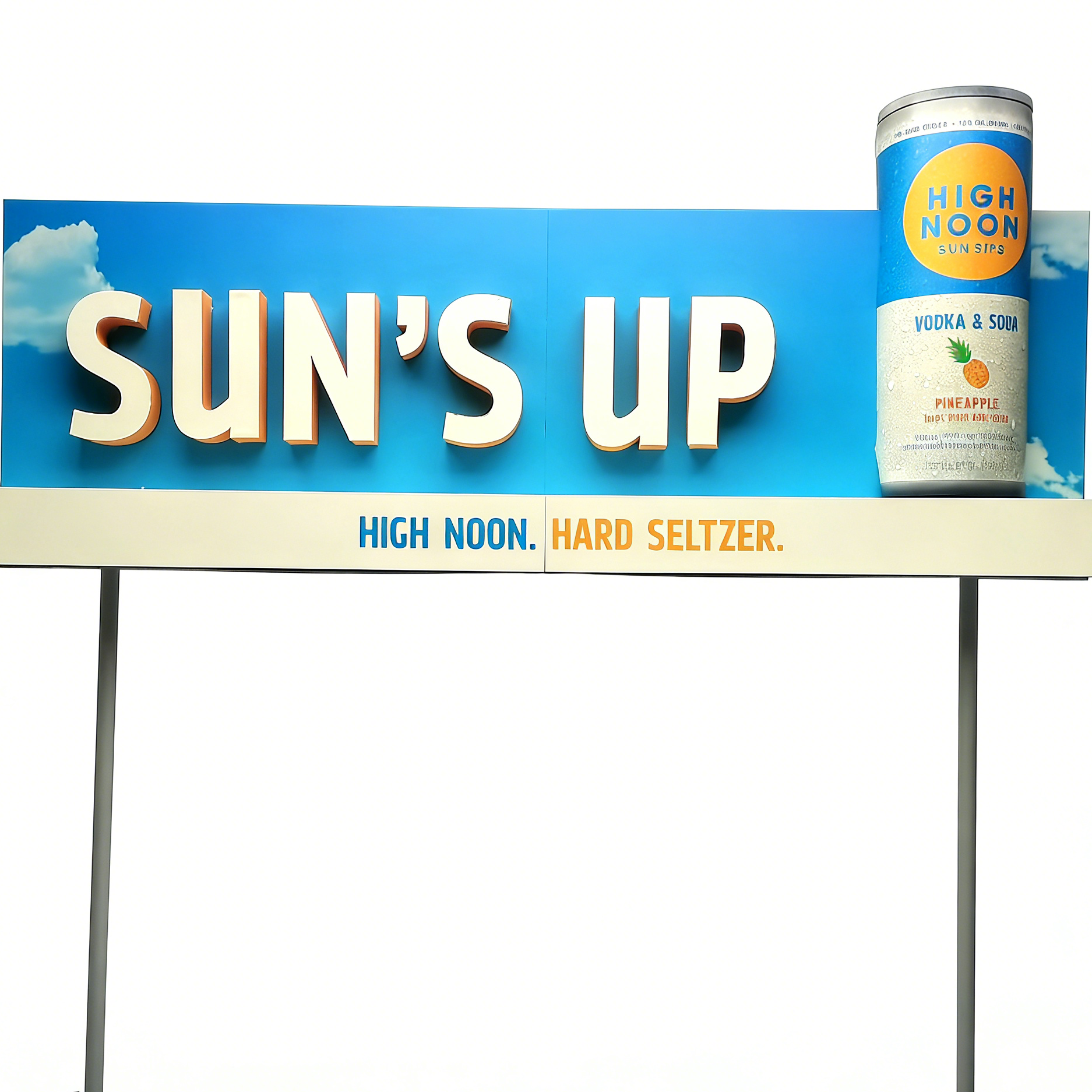 Beverage Advertising Stand Metal Pole Topper