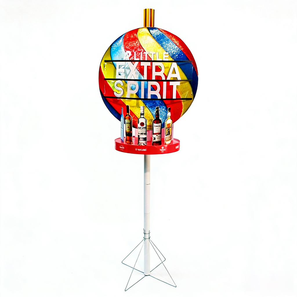 Alcohol Advertisement Stand Metal Pole Topper