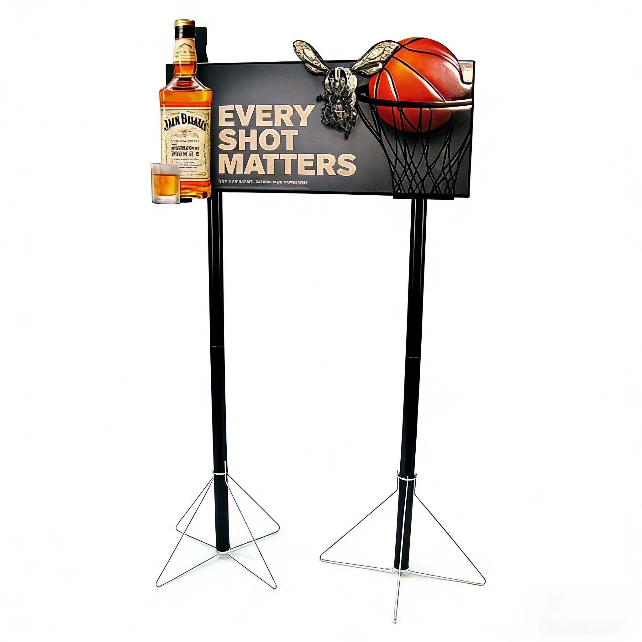 Alcohol Advertisement Stand Metal Pole Topper