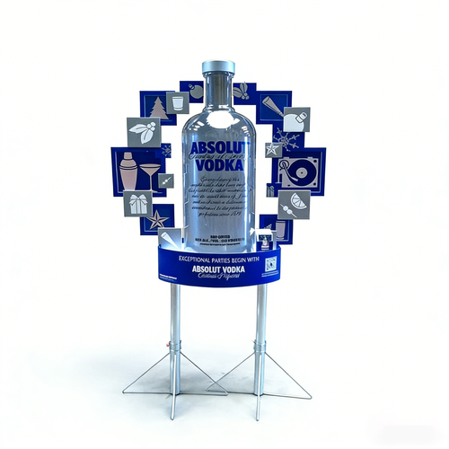 Alcohol Advertisement Stand Metal Pole Topper