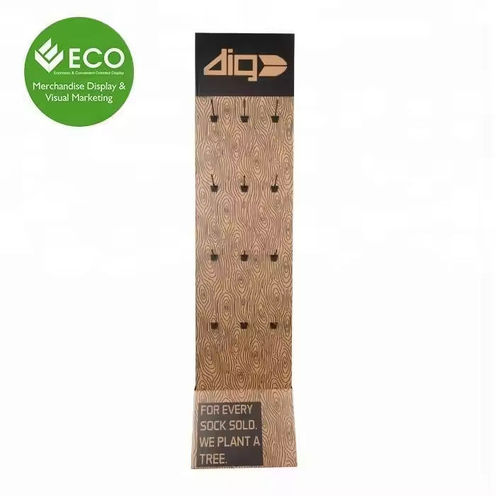 Wood Grain Effect Hook Display Rack