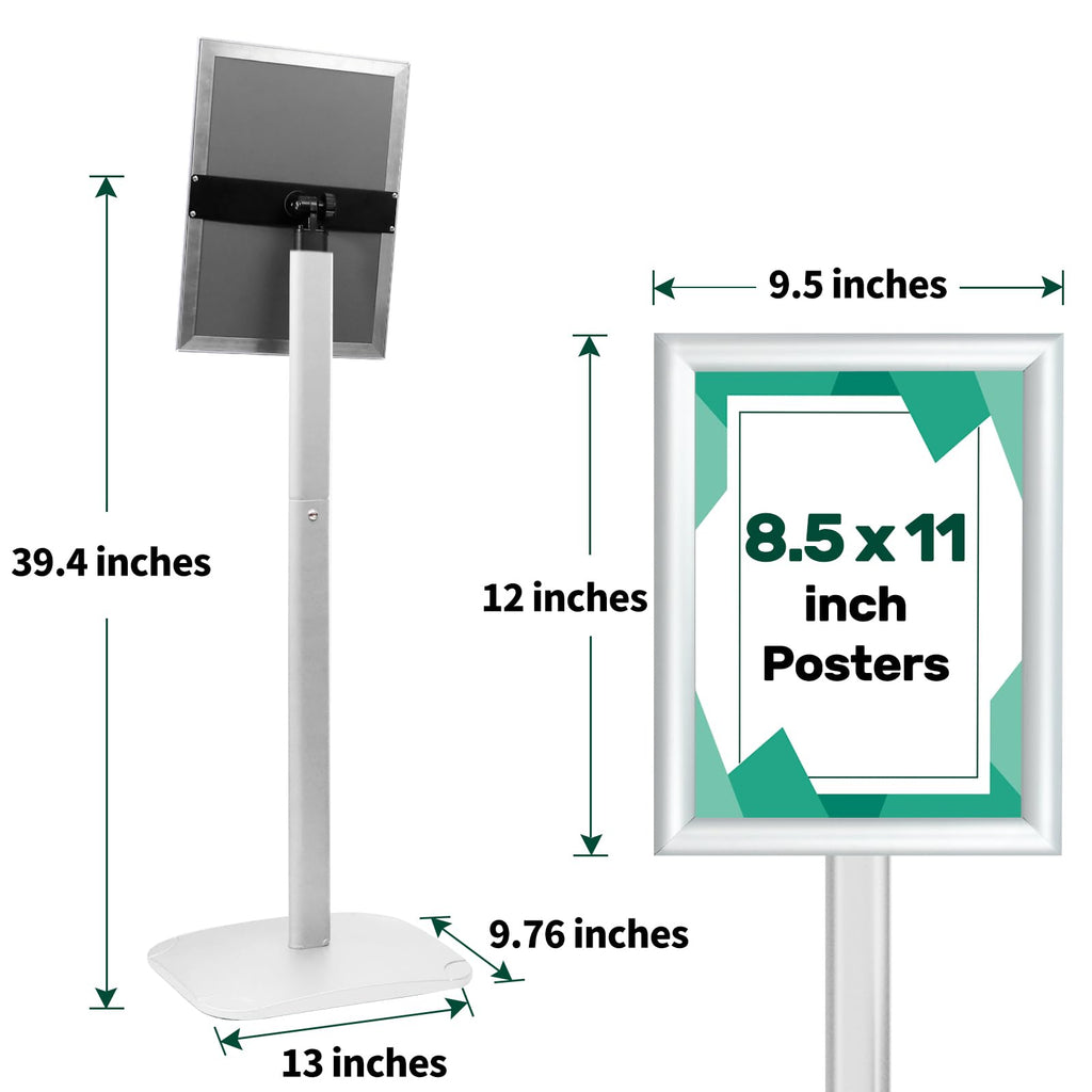 Premium Floor Standing Poster Holder, Commercial Grade Aluminum Signage Stand for Retail, Office, and Trade Shows